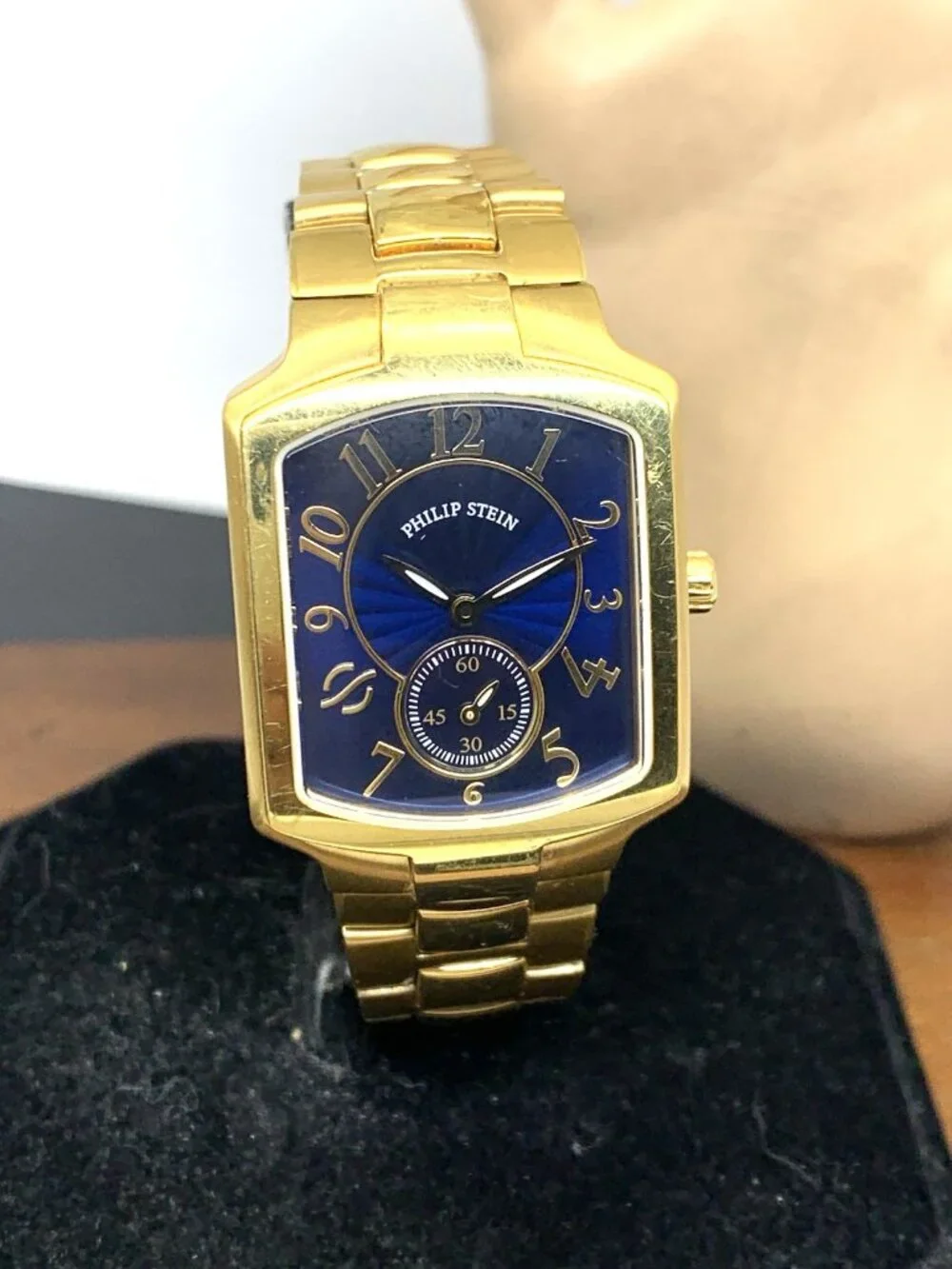 Philip Stein Signature Women's Watch Quartz Blue Dial Gold Stainless Steel 28mm
